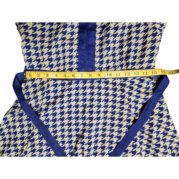 Louche Mustard & Blue Houndstooth Fit & Flare Dress Size 12 (UK) - Picture 11 of 15